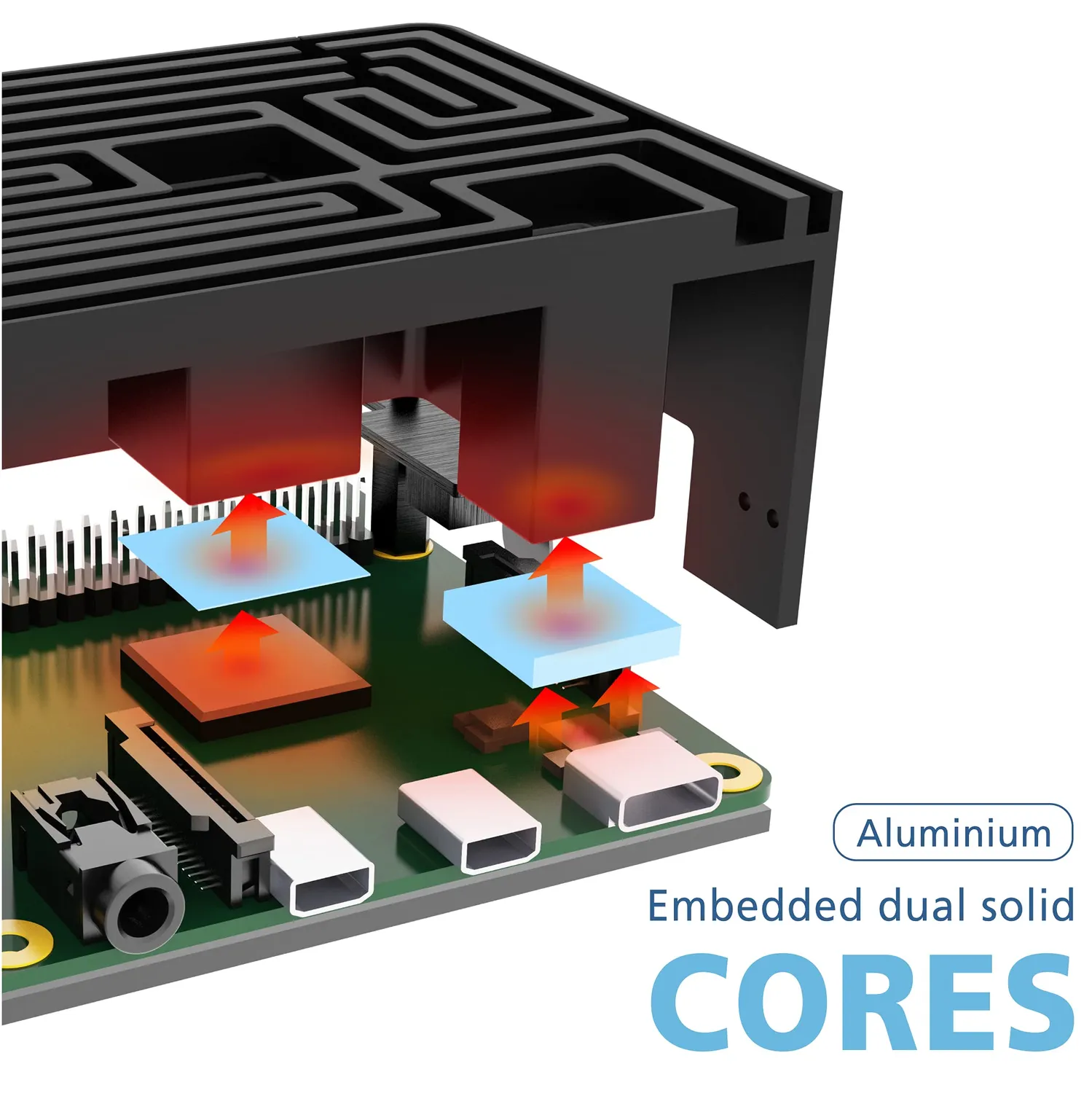 Akasa Maze Pro Raspberry Pi 4 Gehäuse Passiv Schwarz