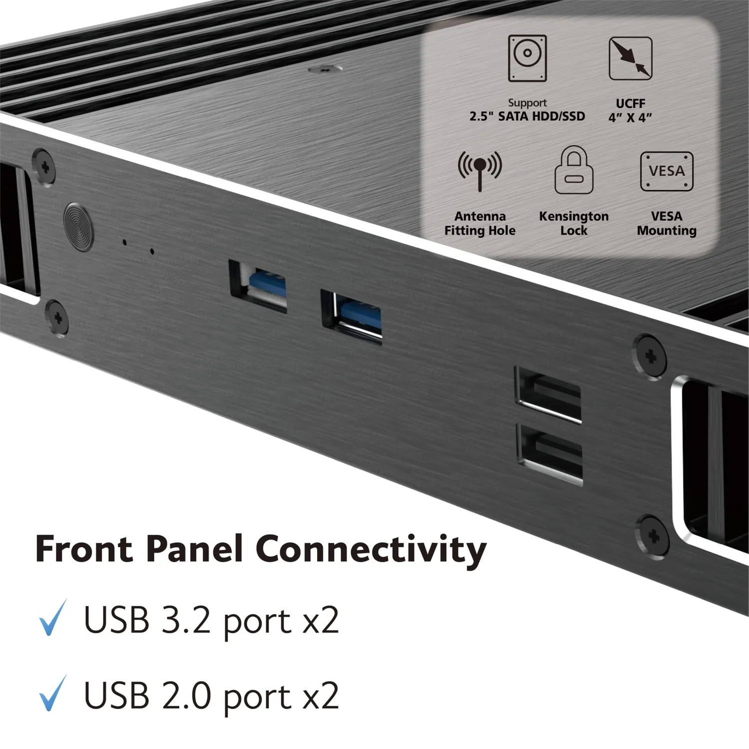 Akasa Plato RC A-NUC106-M1B Mini-PC Gehäuse für ASUS NUC 14/15