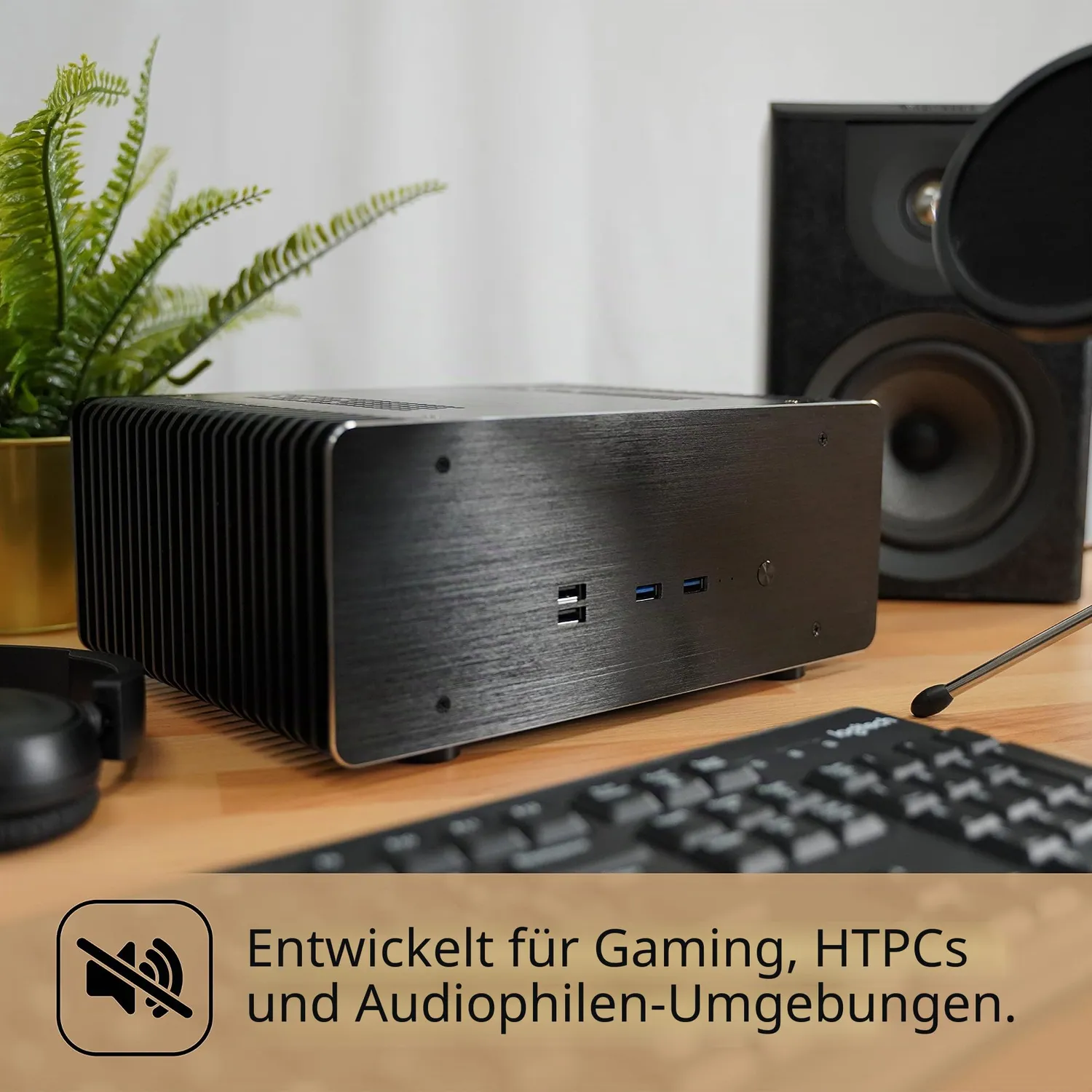Akasa Maxwell Pro Plus A-ITX48-M2B Mini-ITX Gehäuse lüfterlos