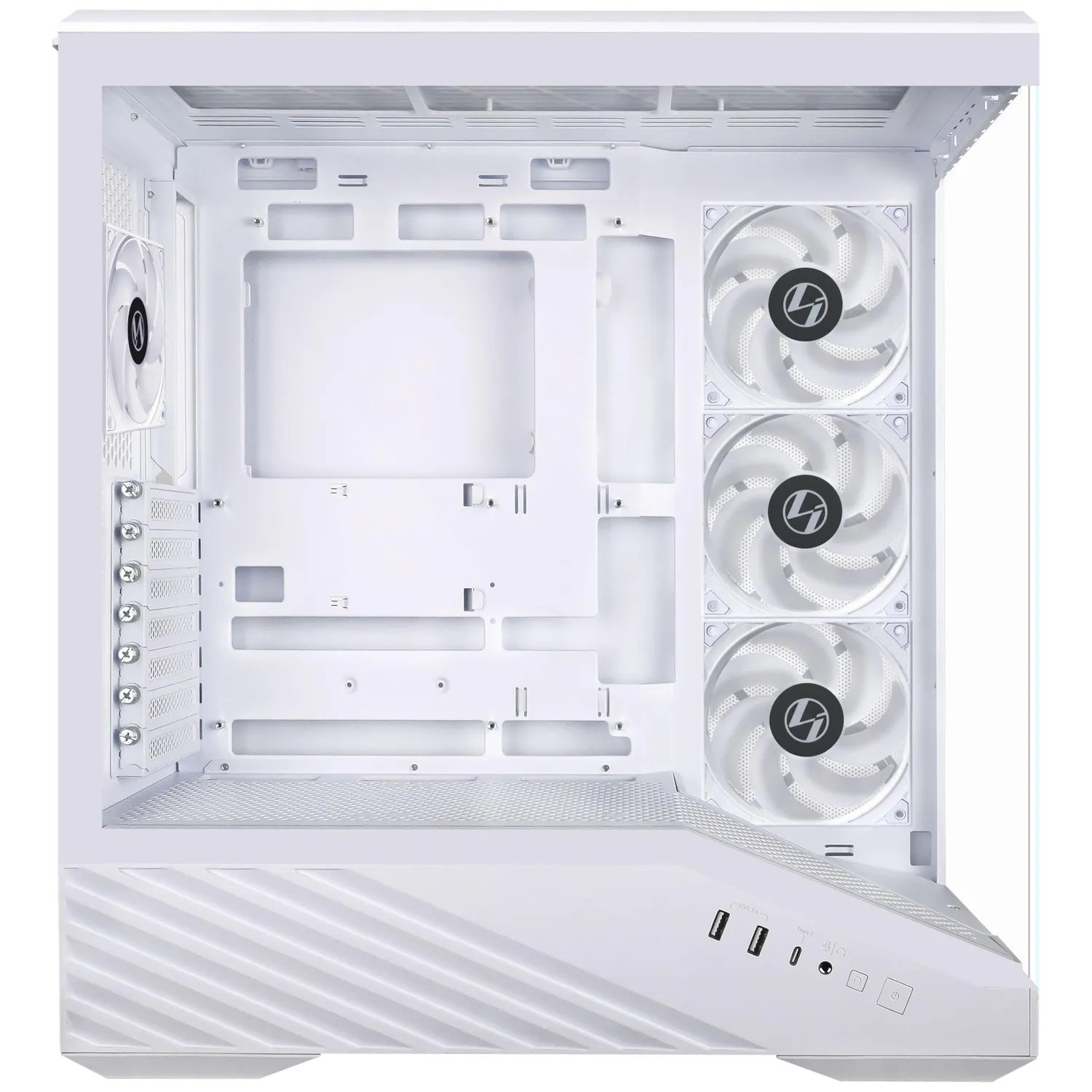 Lian Li Vector V100 PC-Gehäuse ATX Glas weiß 4 Lüfter