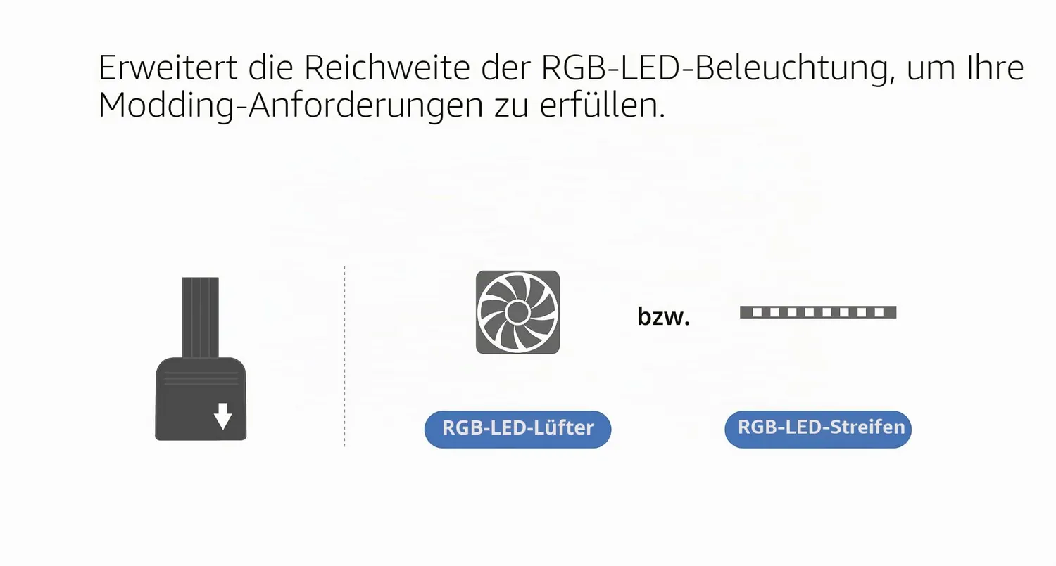 Akasa AK-CBLD06-30BK RGB Verlängerungskabel 30 cm 4-Pin