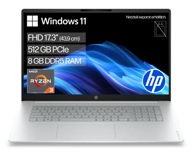 HP OmniBook 3 Ryzen 3 7020U Laptop 8GB 512GB 17,3 FHD