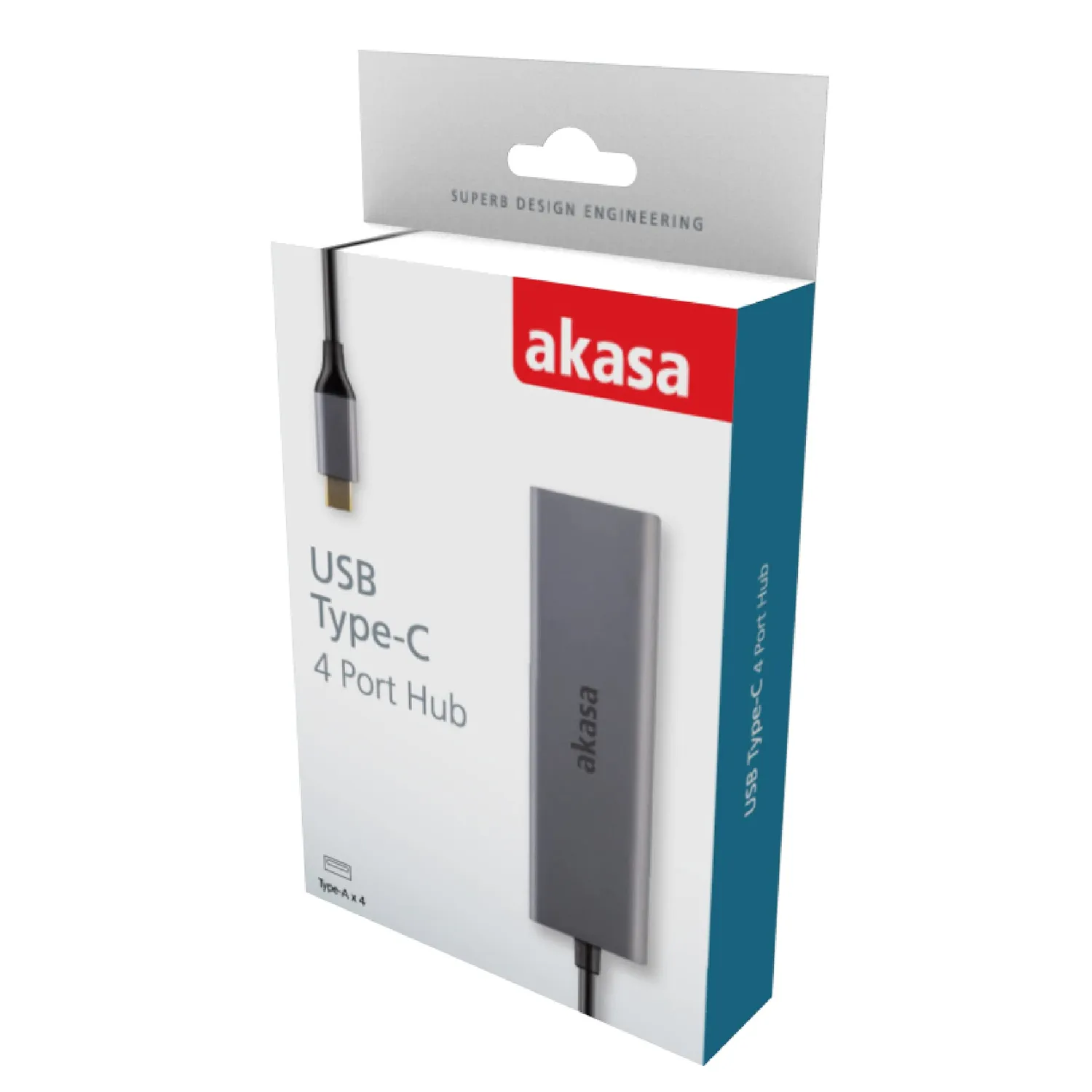 Akasa AK-CBCA25-18BK USB-Hub 4-Port 5Gbps