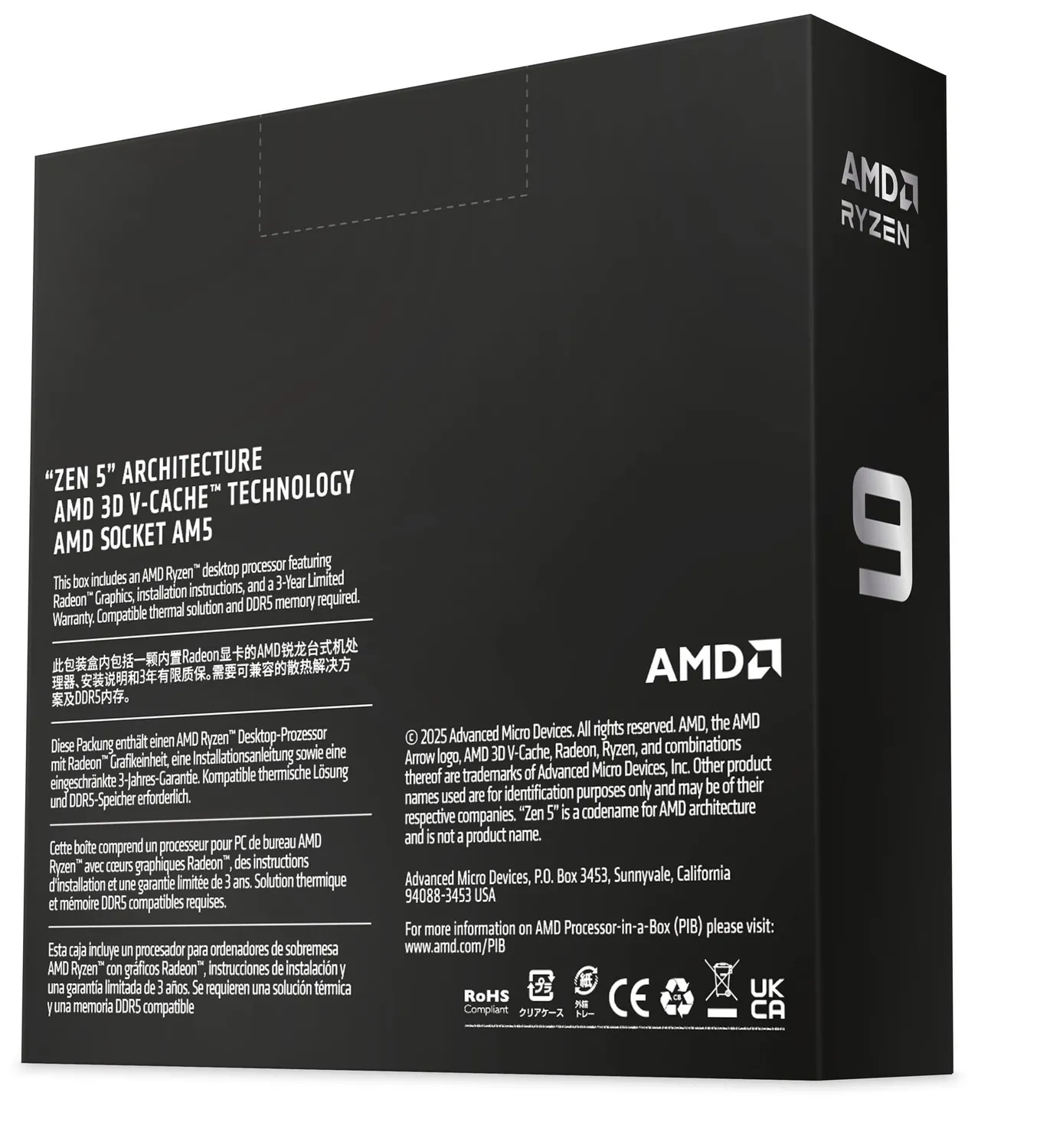 AMD Ryzen 9 9950X3D Prozessor 16-Kerne 5,6GHz Tray