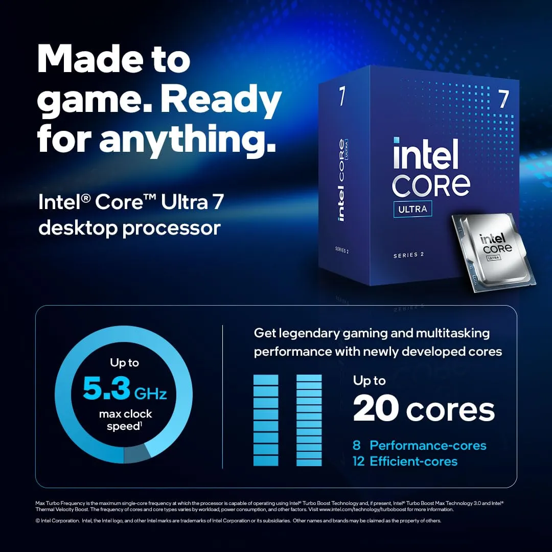 Intel Core Ultra 7 265 Prozessor 20-Kerne bis 5.3 GHz LGA1851