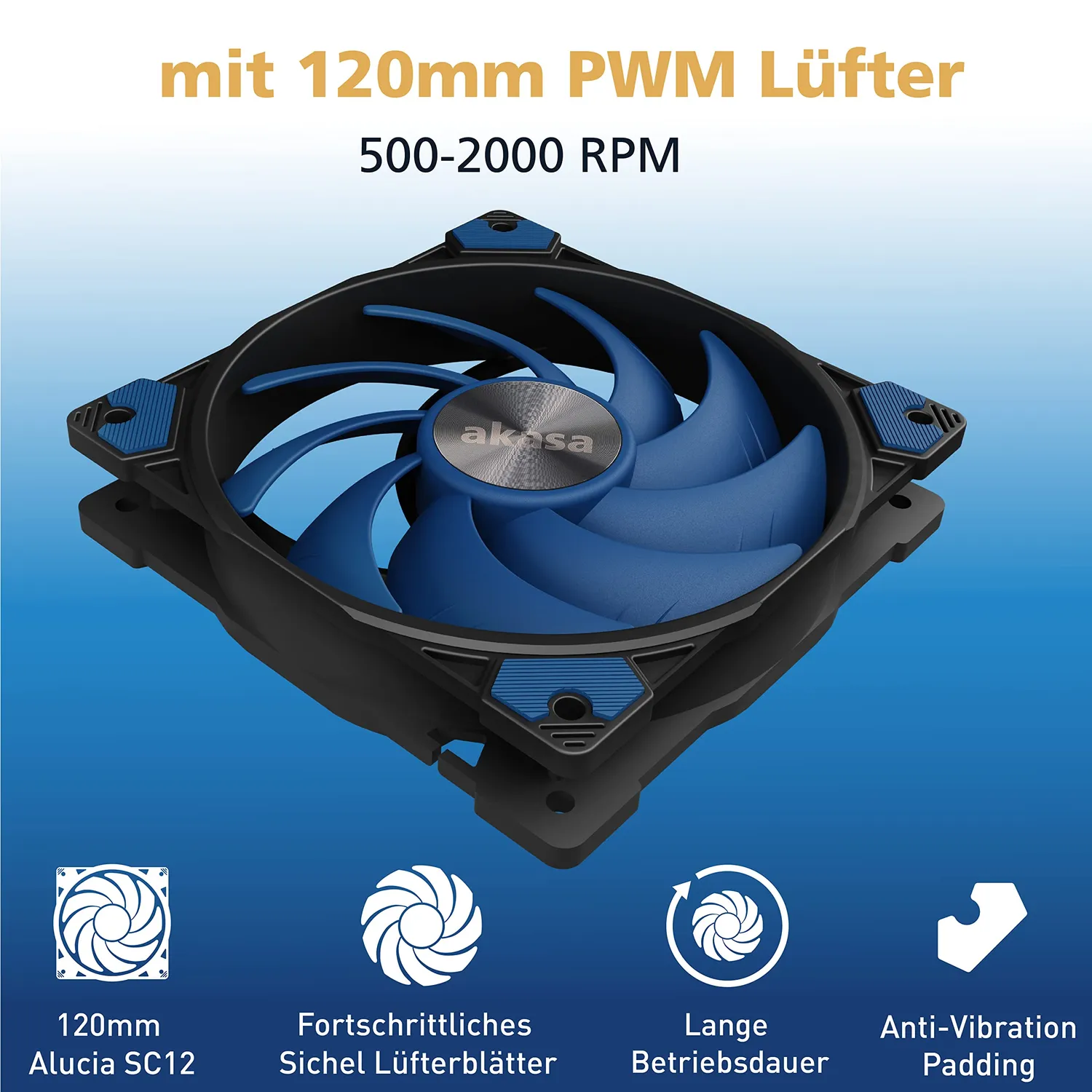 Akasa Alucia H4 AK-CC4017EP01 CPU-Kühler 185W TDP