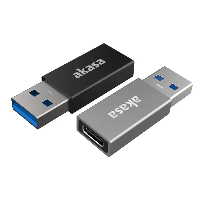 Akasa USB-A auf USB-C Adapter 10Gbit 2er-Set Schwarz