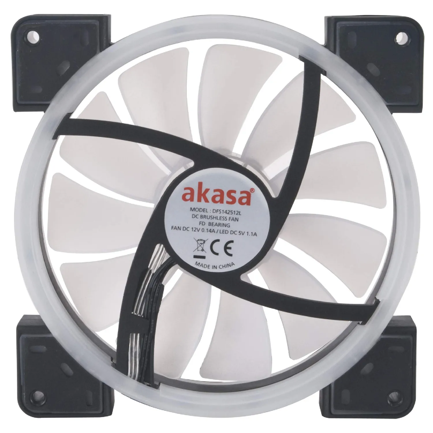 Akasa Vegas TLY Gehäuselüfter 140 mm ARGB Dual-Sided