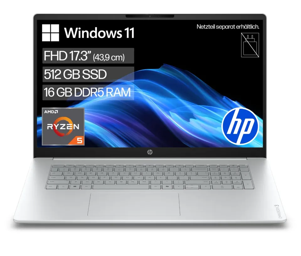 HP OmniBook 3 Ryzen 5 7520U Laptop 8GB 512GB 17,3 FHD