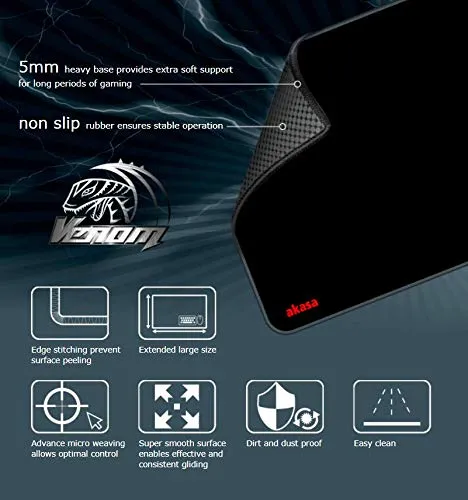 Akasa Venom TXL Mauspad 1000x500mm Schwarz 5mm