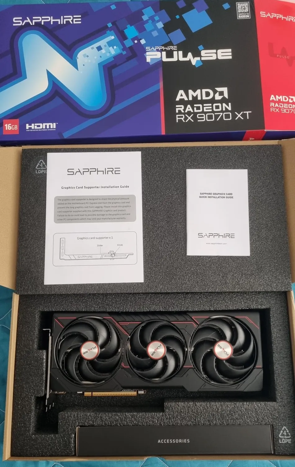 Sapphire Pulse RX 9070 XT Grafikkarte 16GB Gaming DUAL DP
