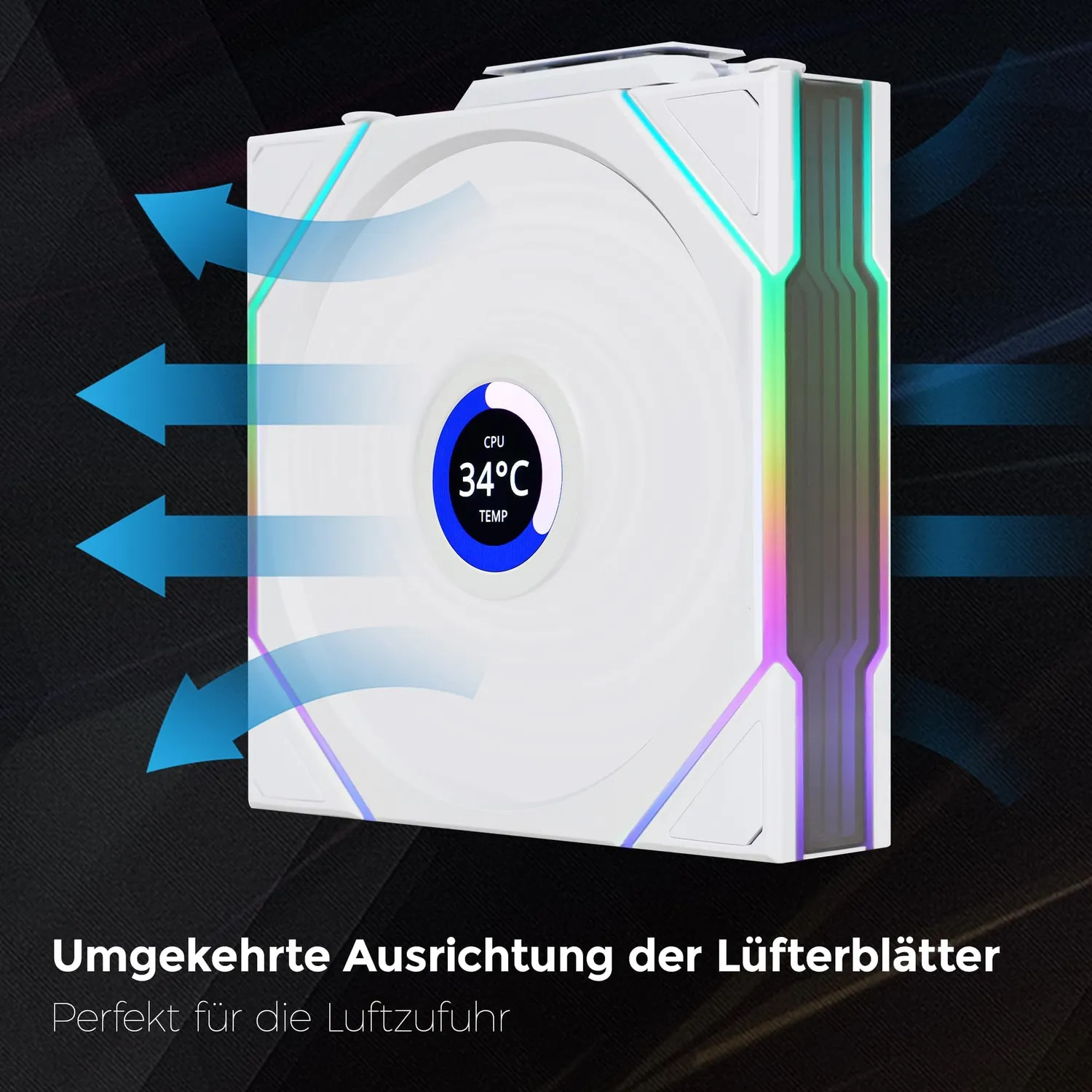 Lian Li UNI FAN TL Wireless LCD 120 3er Pack weiß Reverse