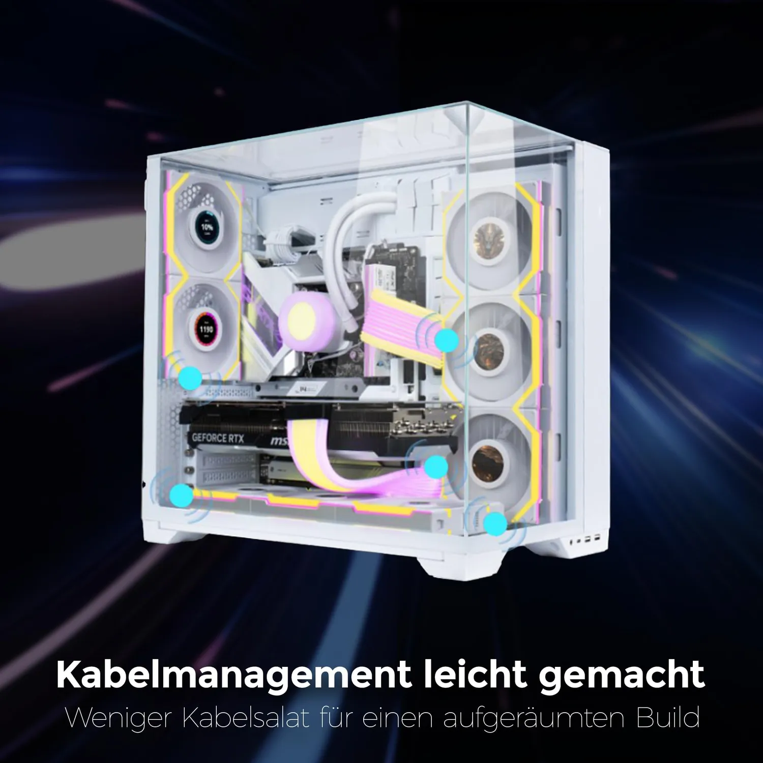 Lian Li UNI FAN TL LCD Wireless Lüfter weiß 120mm 3er