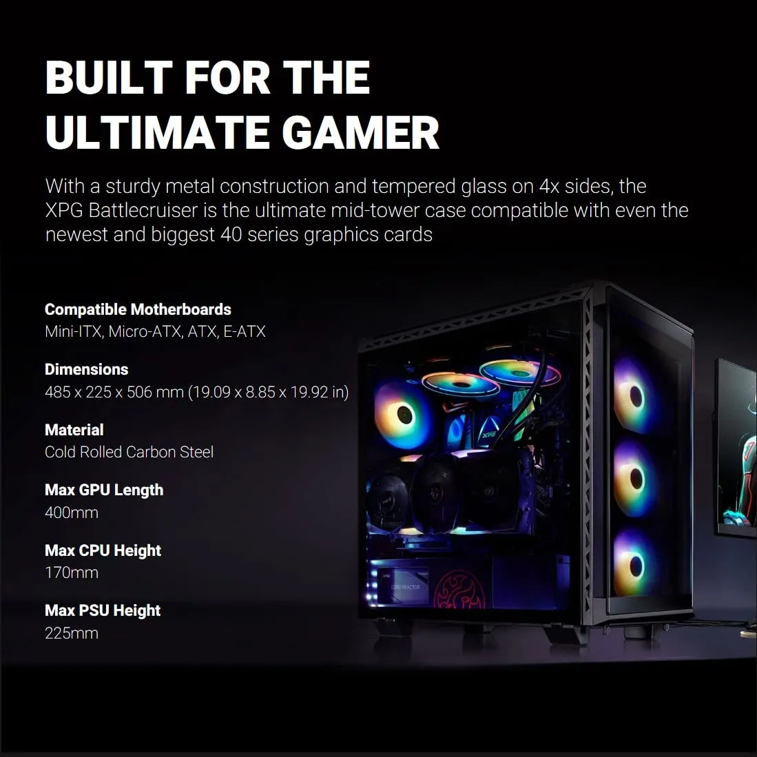 XPG BATTLECRUISER PC-Gehäuse ATX Mid-Tower schwarz