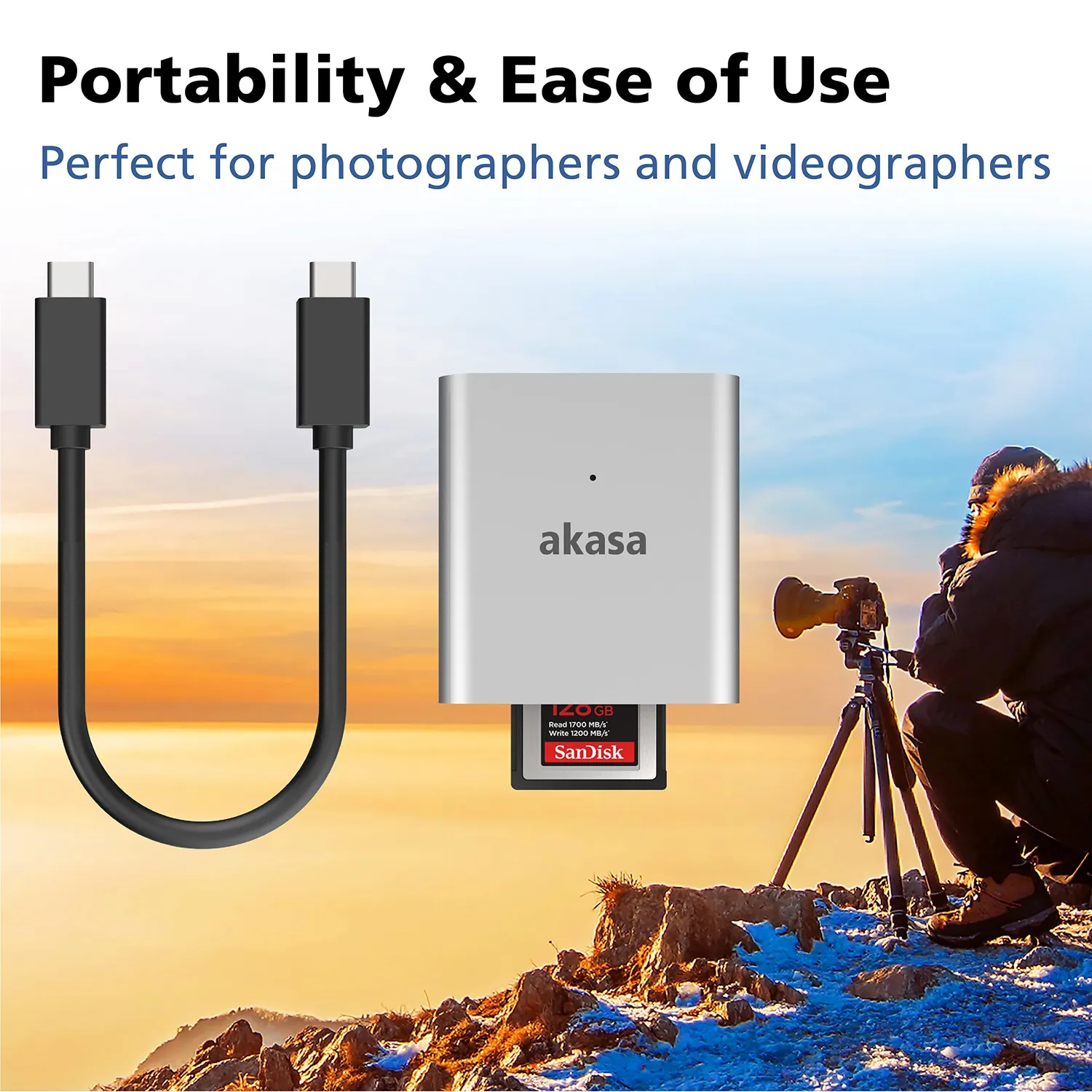 Akasa CFexpress 2.0 Kartenleser AK-CR-11BK USB-C