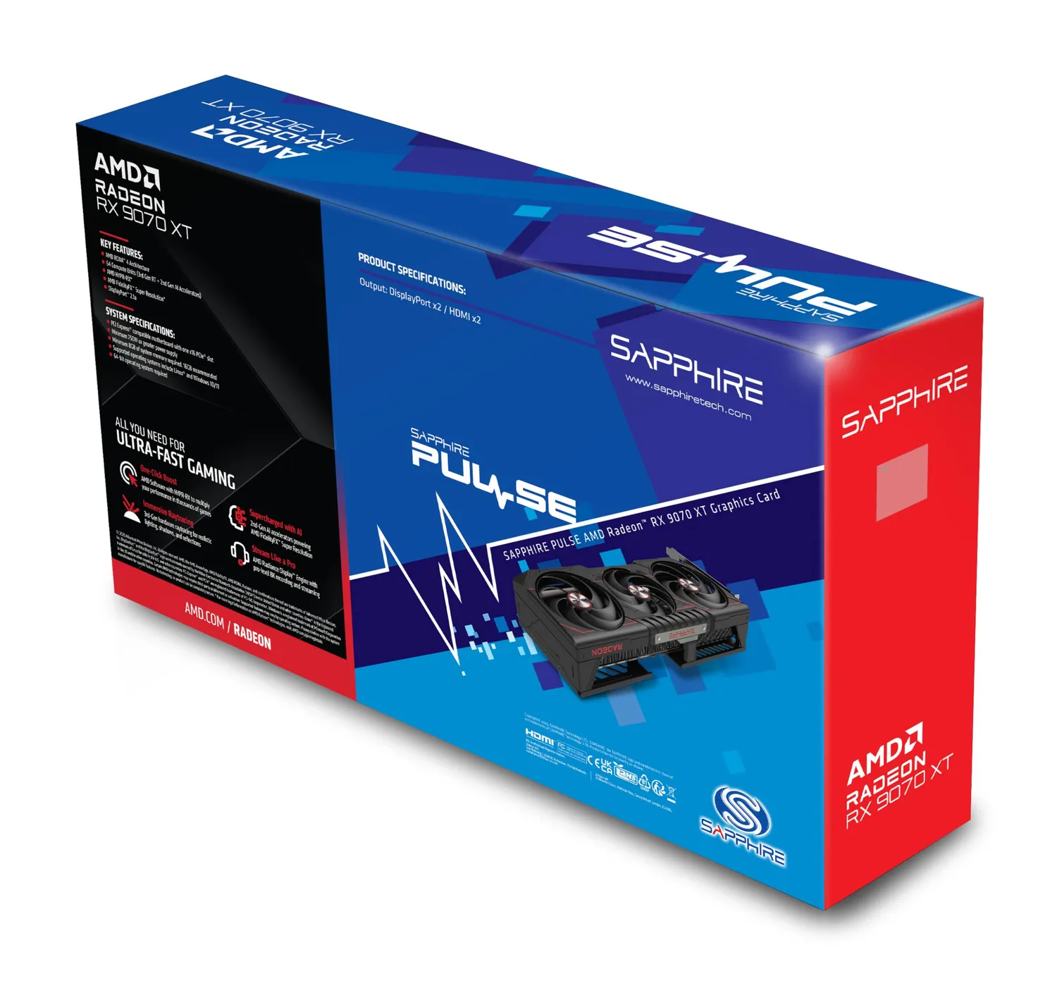 Sapphire Pulse RX 9070 XT Grafikkarte 16GB Gaming DUAL DP