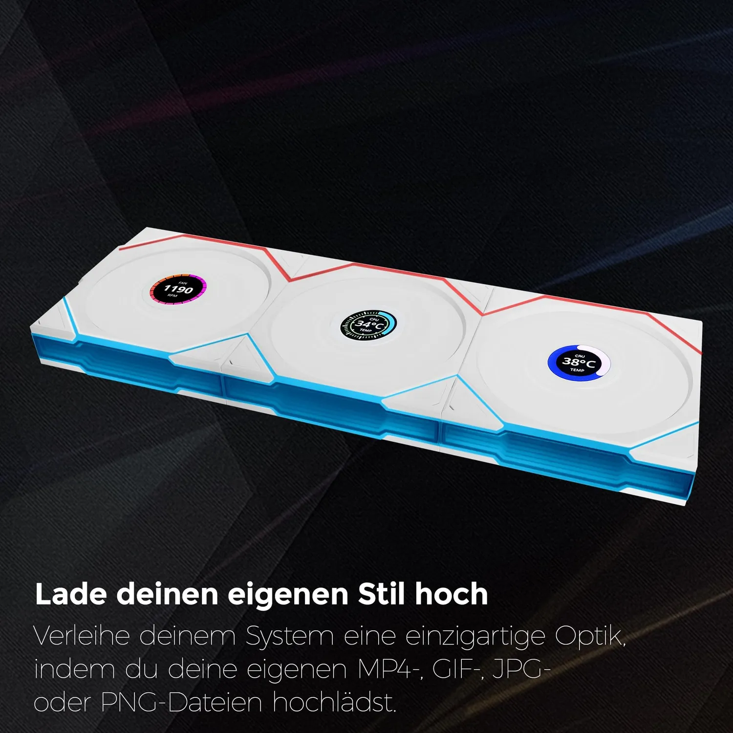 Lian Li UNI FAN TL LCD Wireless Lüfter weiß 120mm 3er