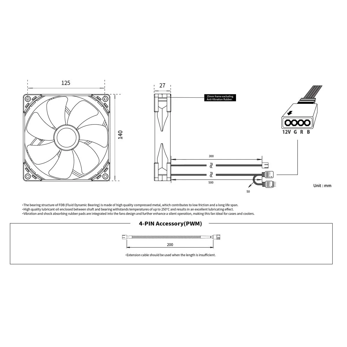 Scythe Kaze Flex 140 RGB Lüfter 140mm PWM Square