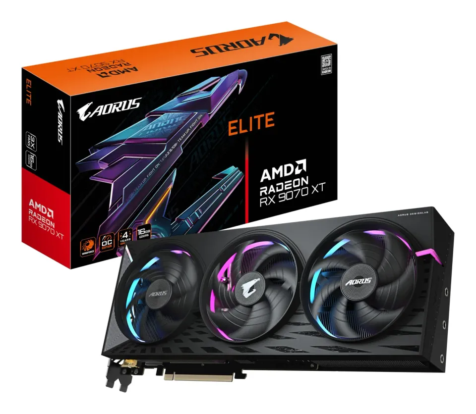 Gigabyte AORUS RX 9070 XT Elite 16G Grafikkarte 16GB