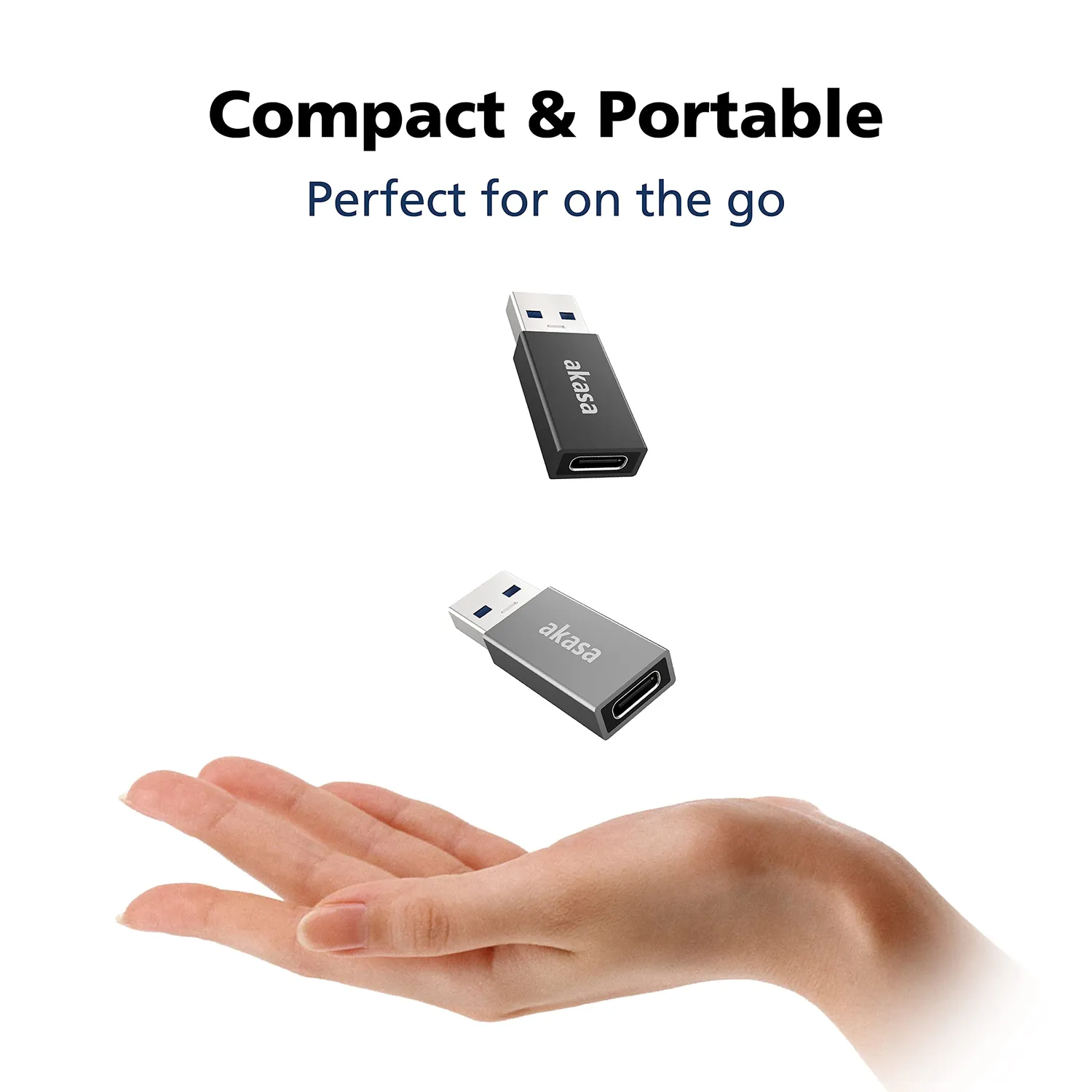 Akasa USB-A auf USB-C Adapter 10Gbit 2er-Set Schwarz