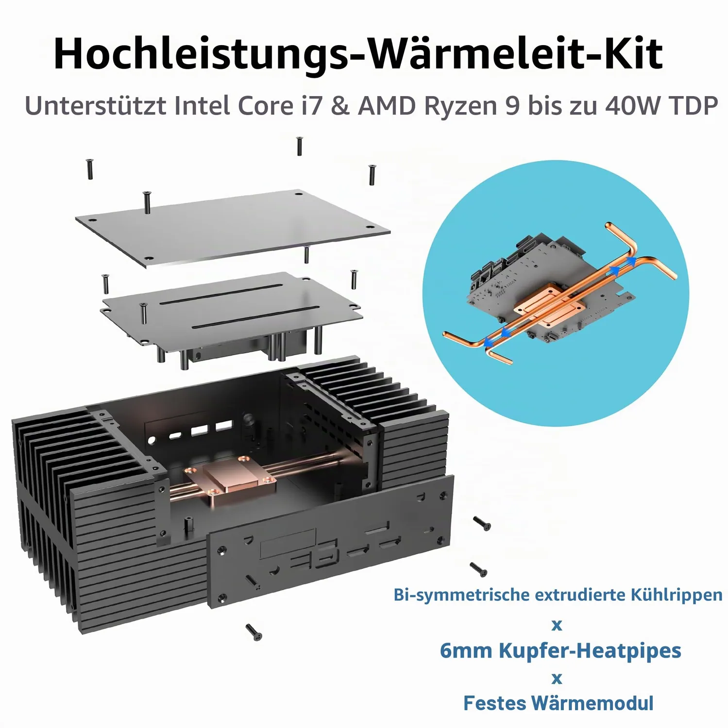 Akasa Turing Duo Pro Gehäuse für ASUS PN53 PN64