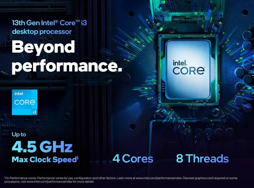Intel Core i3-13100 Prozessor 4 Kerne bis 4,5 GHz
