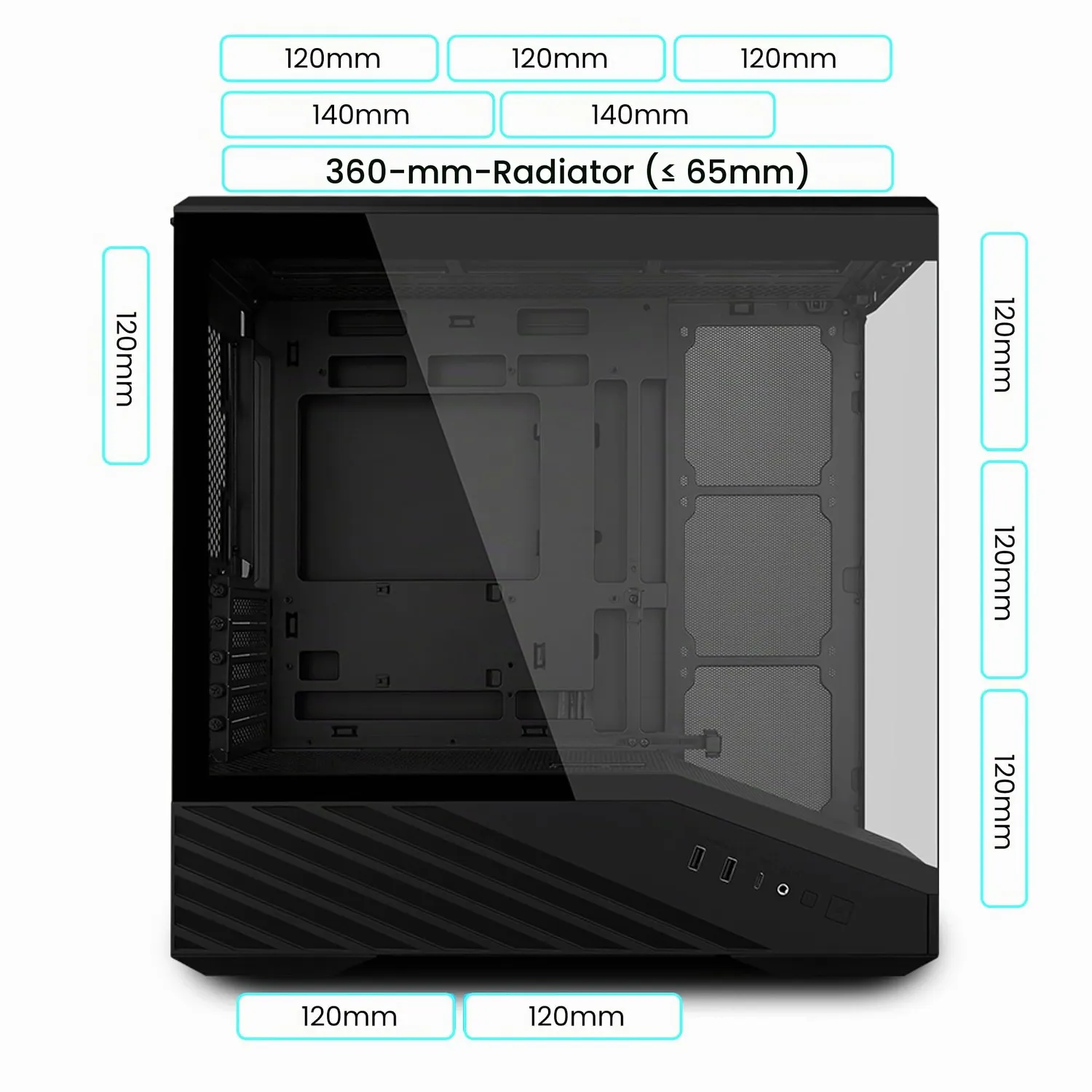 Lian Li Vector V100R Mini Gehäuse schwarz Temperglas mATX