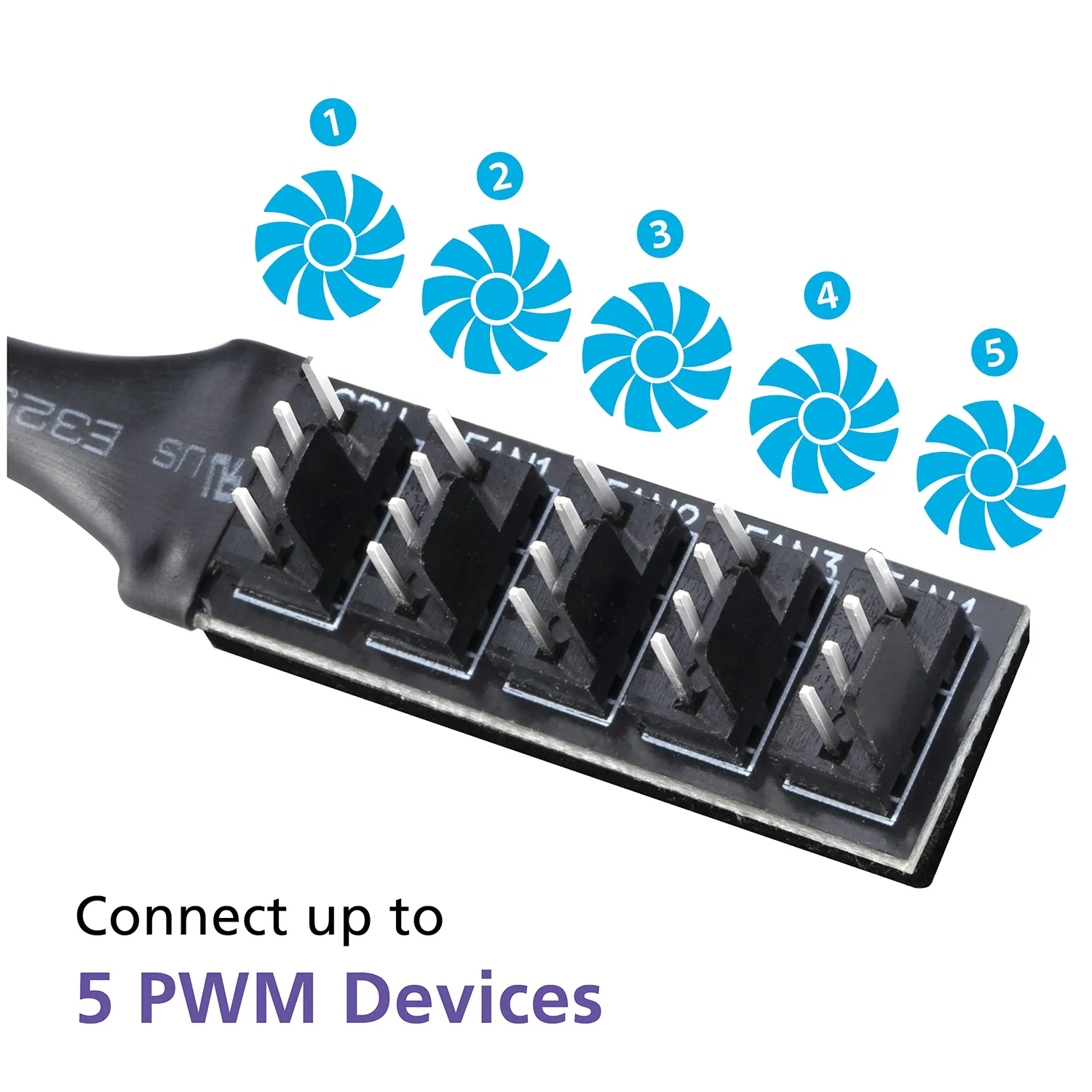Akasa Flexa FP5H Lüfter Hub 5-fach PWM Splitter 30cm