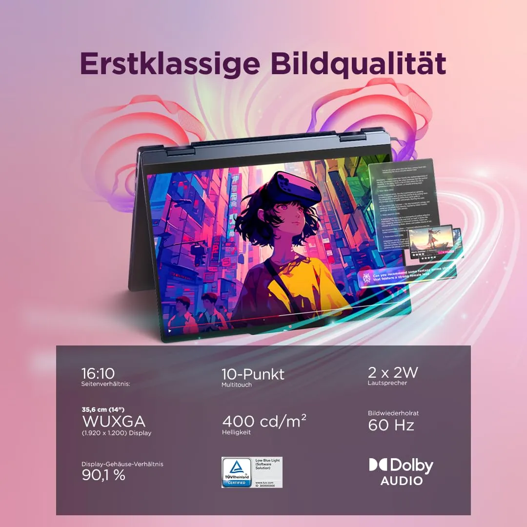 Lenovo IdeaPad 5 2-in-1 Laptop Ryzen 7 16GB 512GB blau