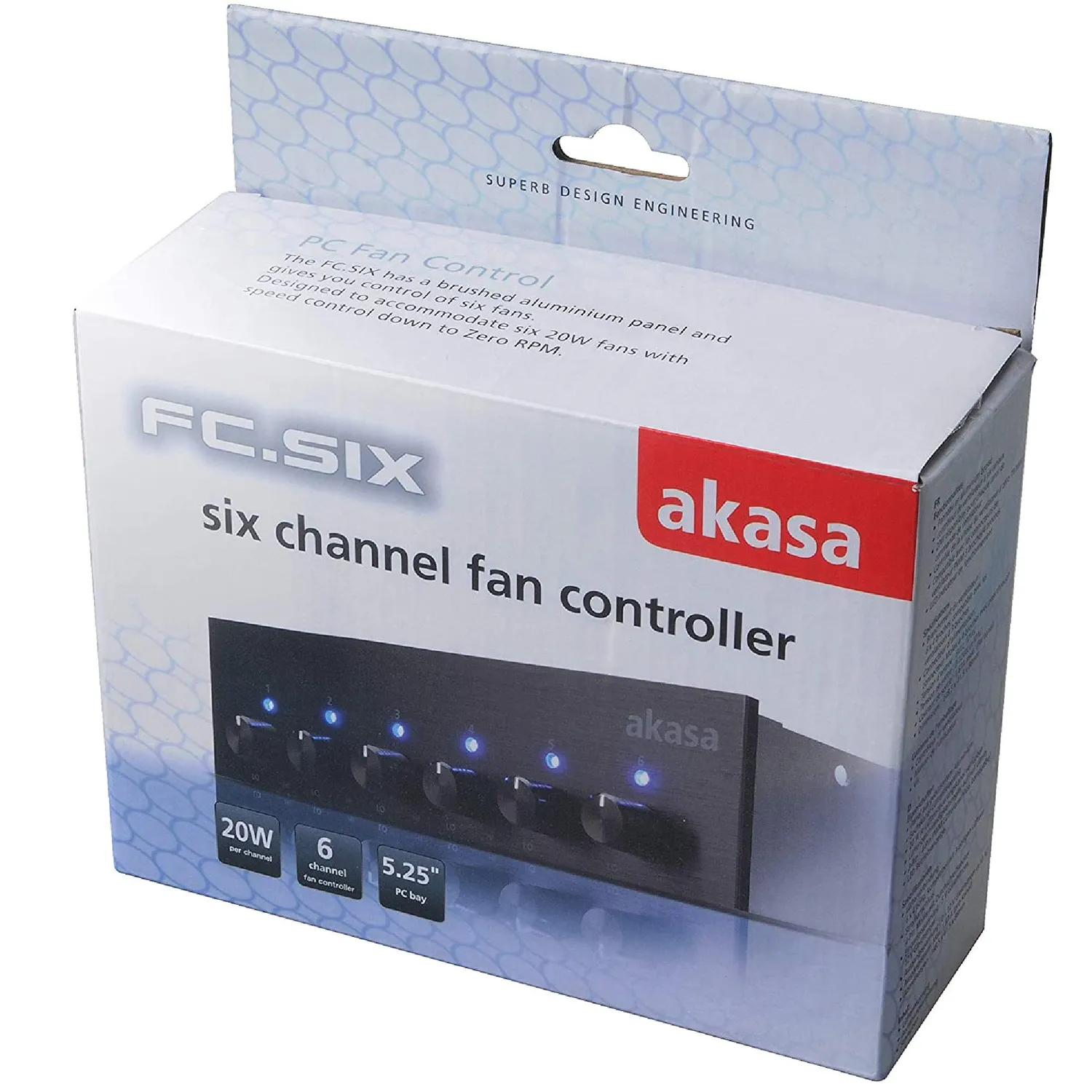 Akasa AK-FC-08BKV2 Lüftersteuerung 5,25 6-Kanal LED